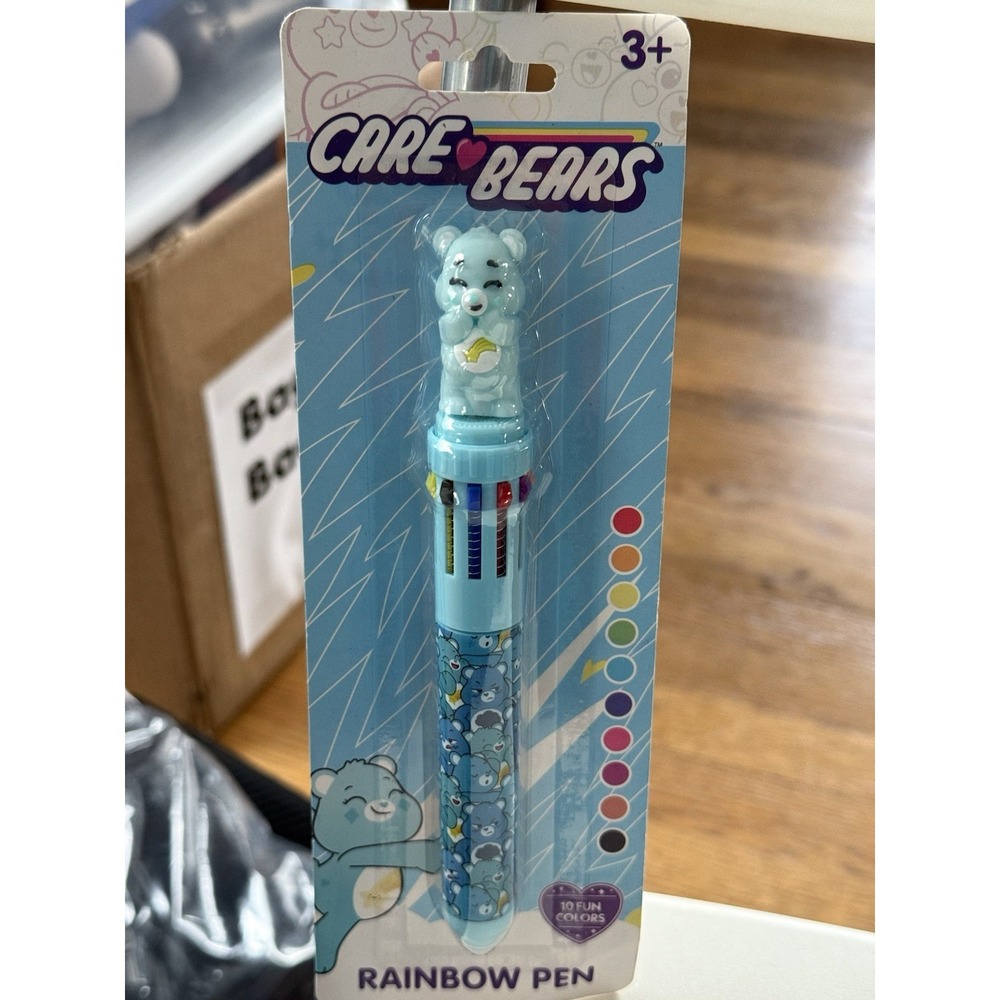 NEW, Care Bears 10-color Pen With Mini Figure Topper, GRUMPY BEAR WISH BEAR